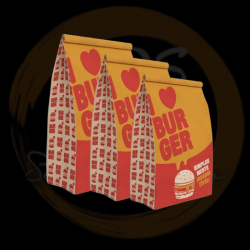 Saco Kraft ''Eu amo Burguer''