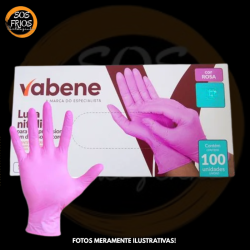 Luva Nitrilica Rosa C/100un