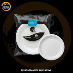 Prato Isopor Raso 20un...