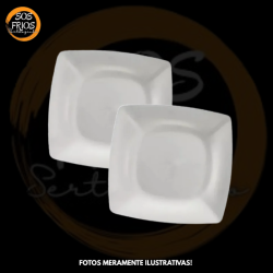 Prato Plástico Quadrado Branco