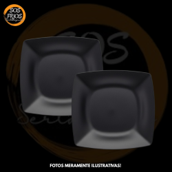 Prato Plástico Preto Quadrado