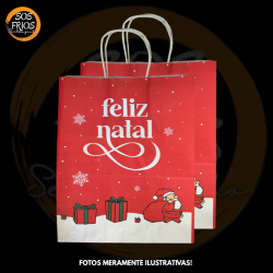 Sacola Kraft "Feliz Natal" M
