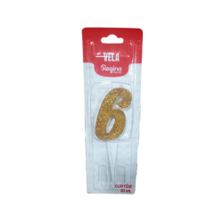 Vela pick Dourada Glitter...